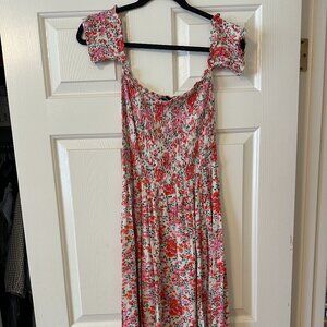 Lulus Off-the-Shoulder Floral Midi Dress, S